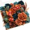 Artificial Flowers DIY Wedding Box Set, Rustic Teal & Burnt Orange Silk Foam Flower Combo for Bouquets, Centerpieces, Bridal Shower, Baby Shower, Party, Home & Fall Wedding Decorations